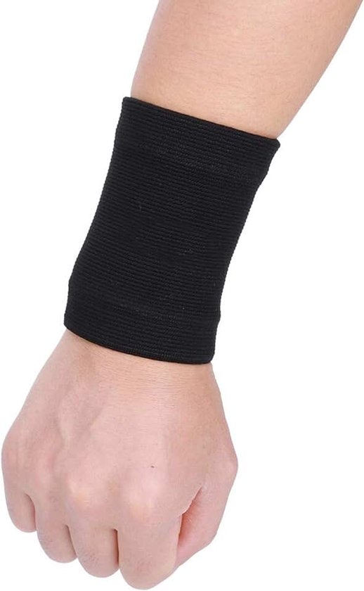 1 Paar Oefening Pols Brace, Polyestervezel Zwart Sport Outdoor Super Elastisch Breien Flexibele Manchet Pijnbestrijding Pols Guard Brace Ondersteuning