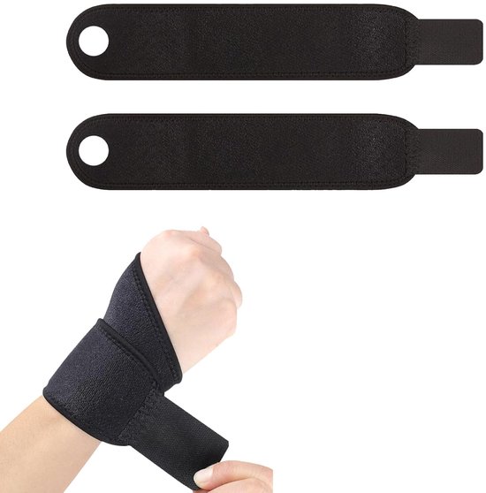 1 paar polsbandage zwart, orthopedische polsbandage links en rechts, eenheidsmaat, duimsteun, carpaal tunnel voor pols, peesontsteking, elastische band, polssteun ter verlichting van pijn