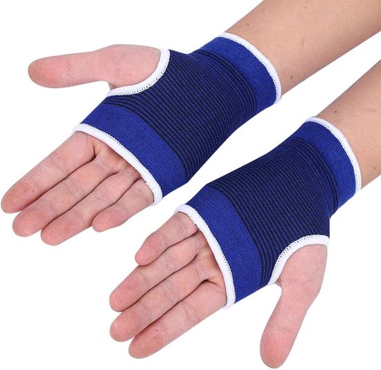 1 paar polssteun brace met spalken voor carpaal tunnel artritis, elastische polsband pols palmbrace carpaal beschermer voor carpaal tunnel, peesontsteking, sportblessures pijnverlichting (blauw)