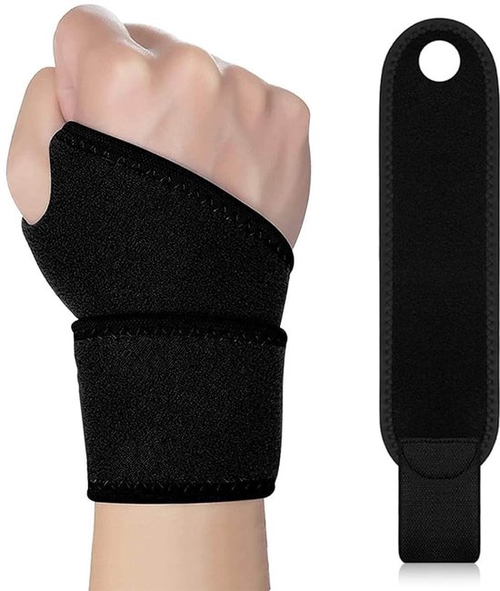1 polsbandage, polssteun voor peesontsteking, carpale tunnelspalk voor rechts en links (zwart)