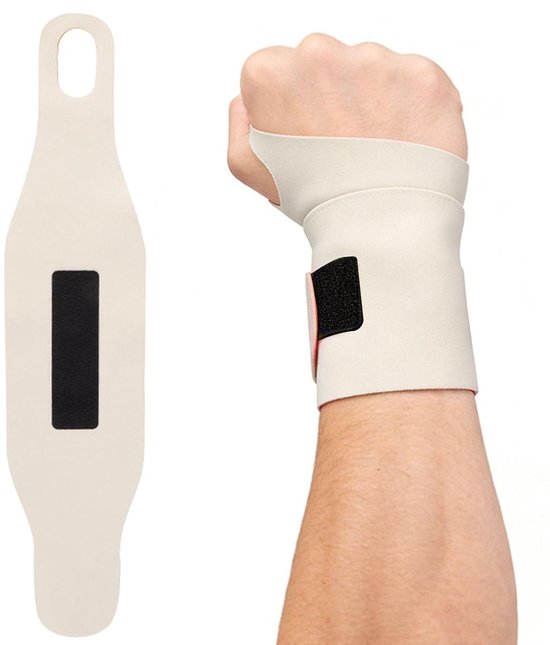 1 stuk polsbandage, sport, verstelbare polssteun, polssteun, dunne ademende polsbeschermers voor dames en heren, fitness, training, werk, kantoor, dagelijks gebruik (beige)