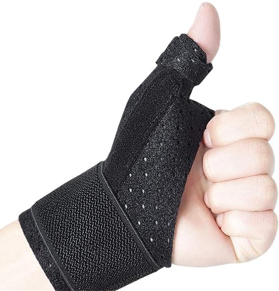 1 stuks duimbrace rechts links elastisch met rails, polsbandage, bandage bij rizoartrose ter verlichting van pijn en letsel, tenosynovitis van De Quervain, peesontsteking en verstuikingen