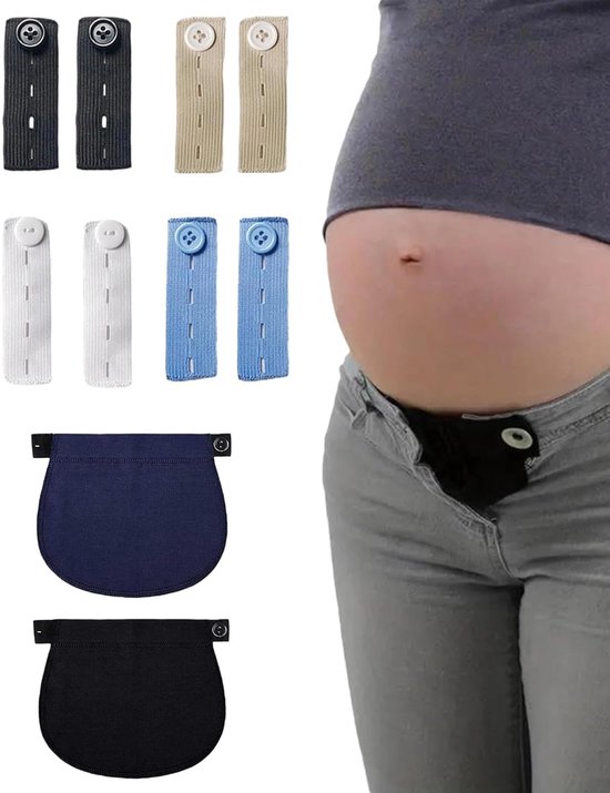 10 stuks broekverlengingen, verstelbare zwangerschapsgordelverlengingen, elastische verlengingen voor taillebroeken, voor dames, jeans, rokken en zwangerschapsbroeken