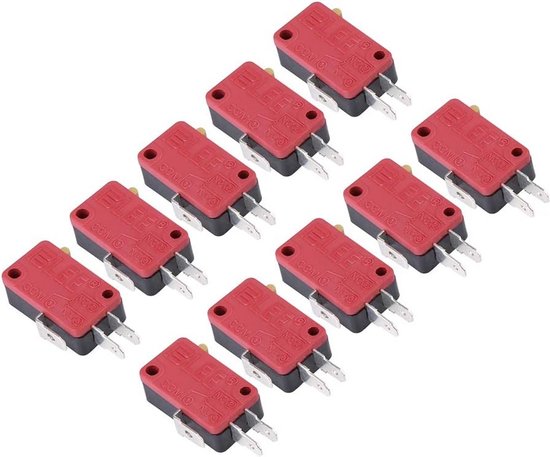 10x Rode Drukknop Microschakelaar Vervanging voor Arcade Knoppen van Merkloos