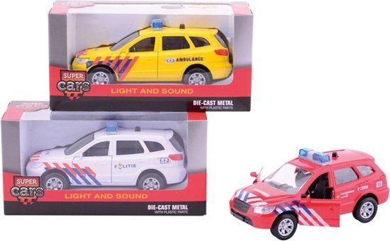112 Auto Set - Politie, Ambulance en Brandweerauto met Licht en Geluid van Dickie Toys