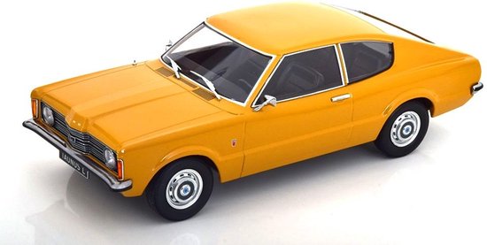 1:18 gegoten model Ford Taunus L Coupé uit 1971 oker KK Models van Merkloos