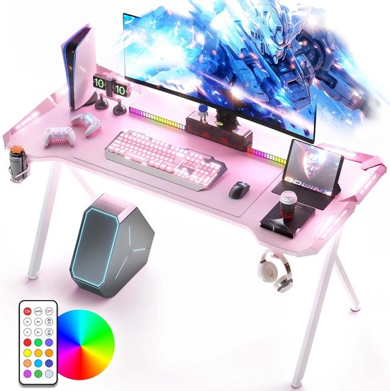 120cm RGB Gaming Bureau met Koolstofvezel Oppervlak en LED Verlichting