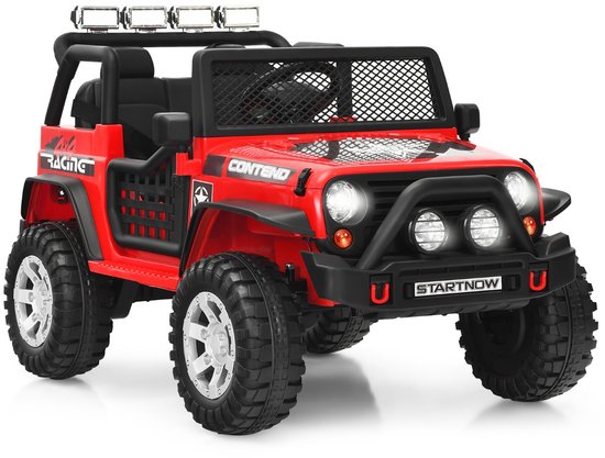 12V Elektrische Auto voor Kinderen - Afstandsbediening, Licht & Muziek, Rood van Merkloos