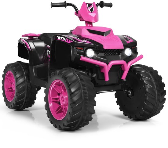 12V Elektrische Kinder Quad ATV - Batterij Aangedreven, 4 Wielen, Geschikt voor Kinderen vanaf 3 Jaar, Roze van Merkloos