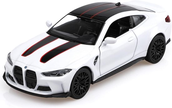 1:36 Schaal Diecast Sportwagen Modelauto Terugtrek Auto met Openende Deuren Wit van Merkloos