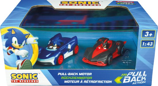 1:43 Carrera P&S Sonic the Hedgehog Sonic vs. Shadow - Pull-Back TwinPack Terugtrekauto van Carrera