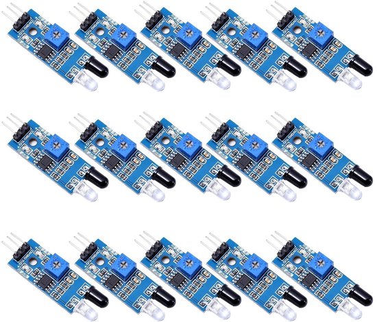 15 Stuks IR Infrarood Obstakel Vermijdingssensor Module - 3 Draad Reflectieve Foto-elektrische Sensor voor Arduino, Robotica en Raspberry Pi van Merkloos
