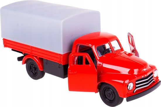1952 Opel Blitz (Rood/Grijs) (10 cm) 1/34 Welly - Modelauto - Schaalmodel - Miniatuurauto van Welly