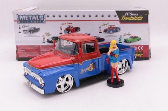 1956 Ford F-100 Pickup - Supergirl - DC Comics Bombshells - Jada 1:24 Verzamelfiguur van Jada