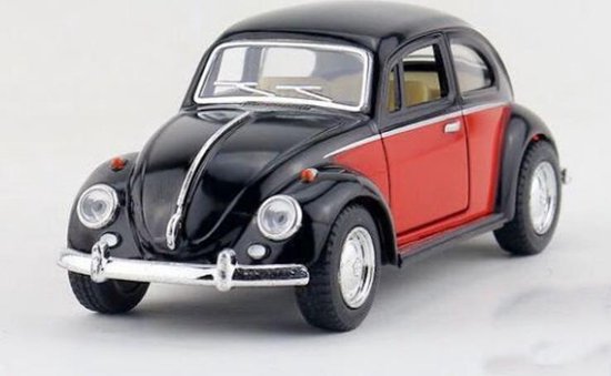 1967 Volkswagen Classic Beetle (Zwart/Rood) 1/36 Kinsmart - Modelauto - Schaalmodel - Model auto van Kinsmart