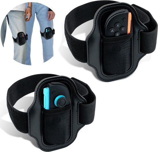 2 Delige Gamecontroller Beenband Voor Switch/Switch 2 Joycon - Verstelbare Elastische Band Voor Adventure Games, Sport Spellen En Comfortabel Spelen - Zwart