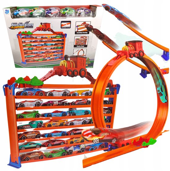 2-in-1 Autospeelbaan met Loop & Parkeergarage - Cadeau van Jumini.