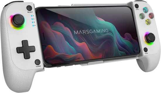 2-in-1 Bluetooth Gamepad met RGB Neon, Dubbele Trilling en Turbo - Geschikt voor PC, Smartphone (tot 6,8"), iOS, Android en Consoles van Merkloos