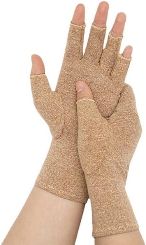 2 paar artritis-compressiehandschoenen, fietshandschoenen, vingerloos, gevoerde handschoenen, halve vingers, outdoor, antislip, wanten, reumatische artritis handschoenen