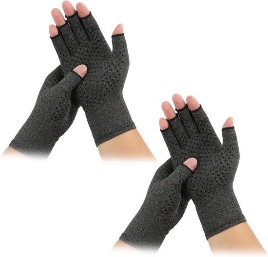 2 Paar Compressiehandschoenen Voor Artritis, Artritis Handschoenen Zonder Vingers, Biedt Warmte En Pijnverlichting, Antislip En Comfortabel, Voor Mannen En Vrouwen