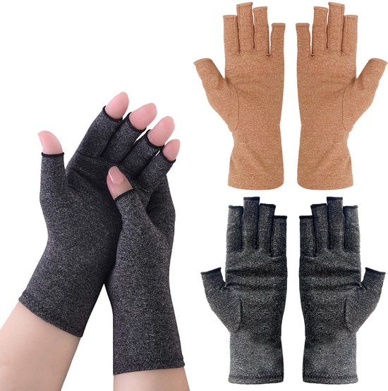 2 paar pijnverlichtingshandschoenen, halfvinger-design, sportgezondheid beschermen, gewrichtspijn verlichten, geschikt voor reumatoïde artritis, artrose crowd