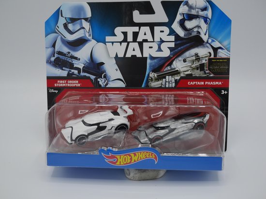 2 Star wars auto's stormtrooper met captain Phasma. van Hot Wheels