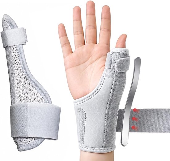 2 Stuks Duimbrace voor Rechts en Links, Adembare en Zachte Duimspalk, Verstelbare Orthese voor Artrose en Tendinitis