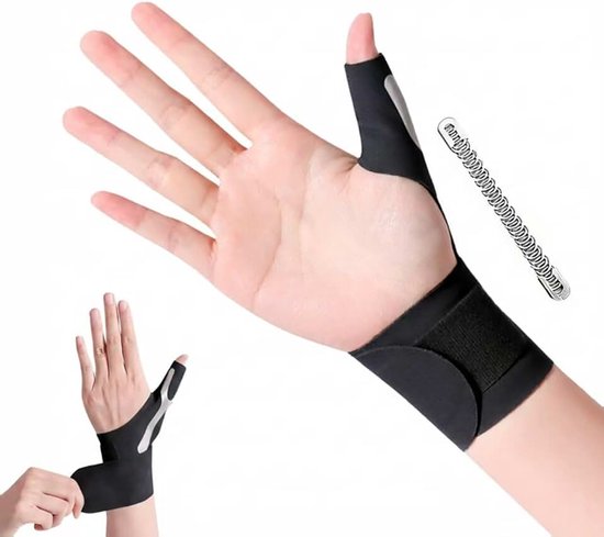 2 stuks duimspalk rechts en links, verstelbare duimspalk, verlicht tenosynovitis en pijn in carpaal tunnel, voor dagelijks gebruik, sport en artritis, uniseks, zwart, S