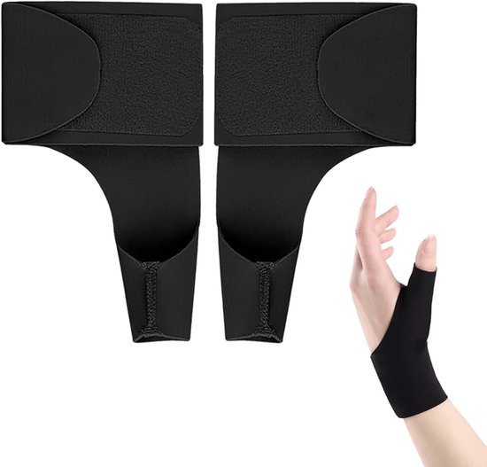 2 stuks duimzadelgewrichtsbandage, duimbandage rechts en links | Elastische duim polsspalk compressiehuls, snap-duim bandage voor pols, sport, peesontsteking