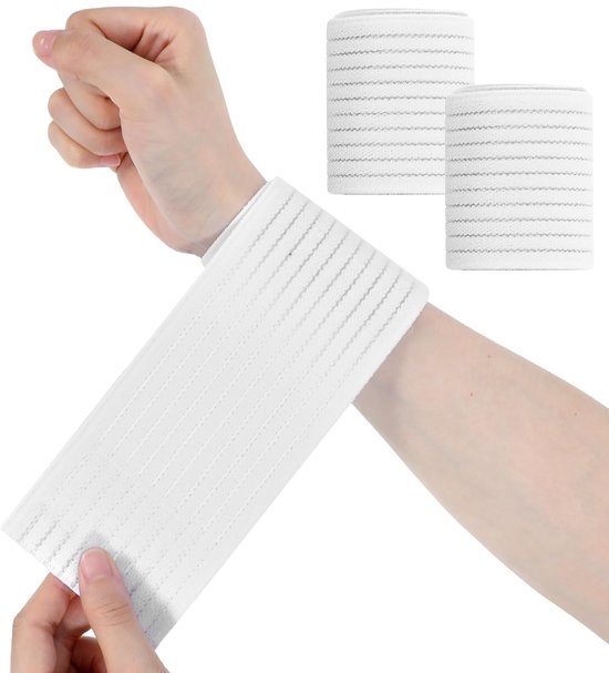 2 stuks elastische handgewrichtsbandages, elastisch voor fitness, sport, tennis, ademende handgewrichtsbandage met klittenbandsluiting, handgewrichtsondersteuning voor mannen en vrouwen