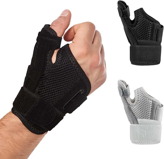 2 stuks handbandage links duimorthese rechts duim spalk ademend zacht materiaal dubbel compressiebandontwerp geschikt voor linker- en rechterhanden