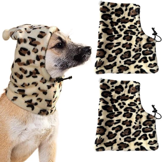 2 stuks luipaard hondenhoed - winter petten voor huisdier - warme sjaal en trui accessoires van Merkloos