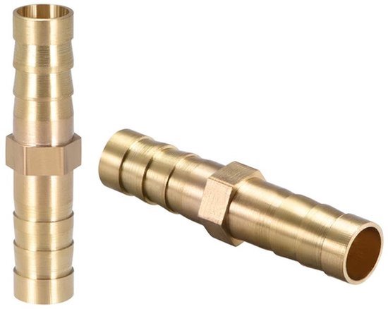 2 stuks messing slangverbinder lucht water brandstof boot 15/32" 8mm 2pcs van Merkloos