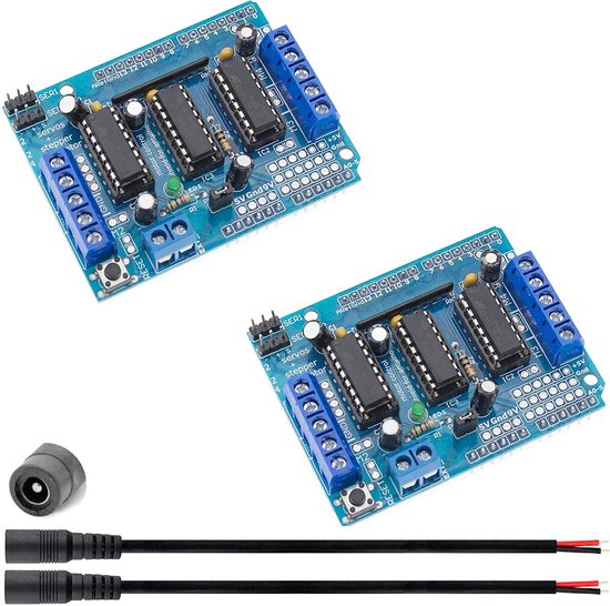 2 Stuks Motor Driver Module voor DC en Stappenmotoren - Geschikt voor Arduino en Raspberry Pi van Merkloos