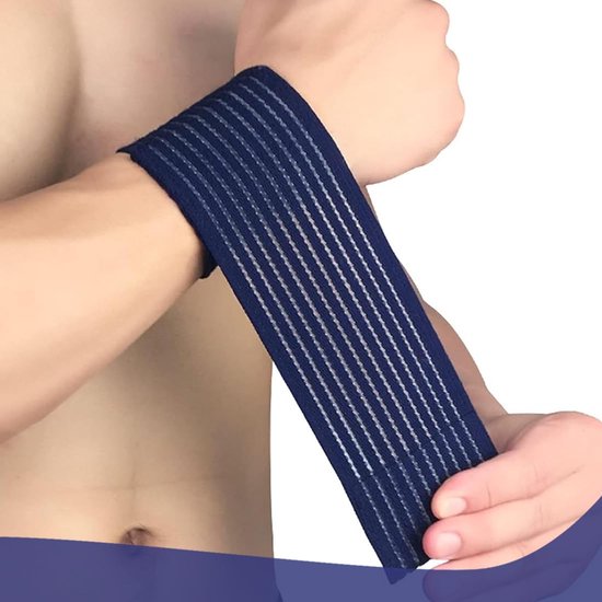 2 stuks polsbandages, elastische polssteun, carpaal tunnelsyndroom, polssteun, verstelbare compressiebanden, ademende elastische stof, blauw