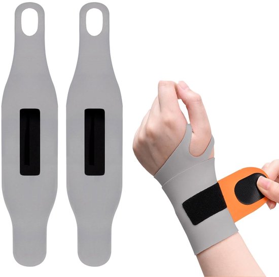 2 stuks polsbandages, polssteun, handbandage pols, peesschedeontsteking, bandage polsbandage rechts handbandage links voor sport en huishoudelijk werk (grijs)