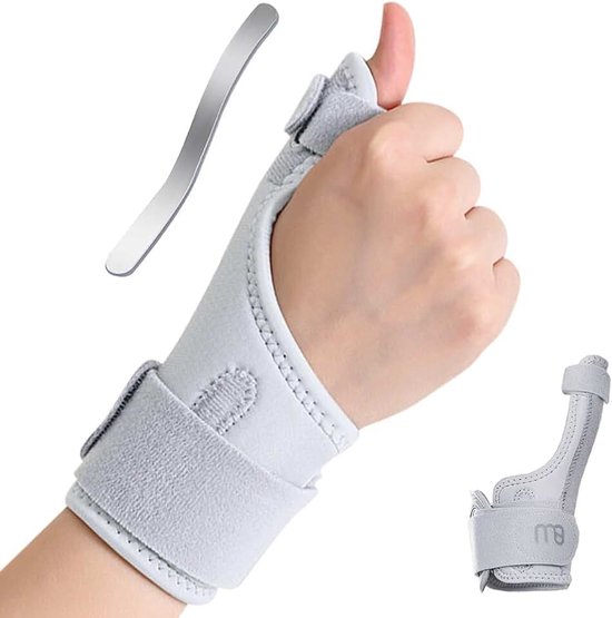 2 Stuks Polsbrace Duimbrace Polsondersteuning Polsspalk Verstelbare Handbrace Stabilisatiebrace Voor Duim en Pols Voor Dagelijks Gebruik Sport Werk Links en Rechts (Grijs)