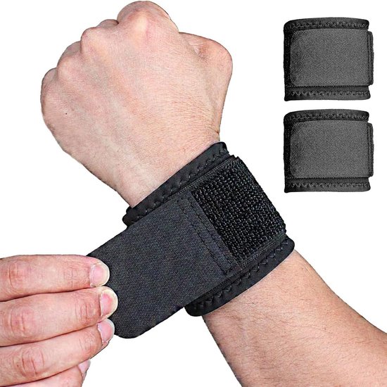 2 stuks polsondersteuning, polscompressiebanden, gewrichtsbescherming voor mannen en vrouwen, voor sport, sportschool, krachttraining, gewichtheffen, verlicht carpale tunnelpijn, tendinitis