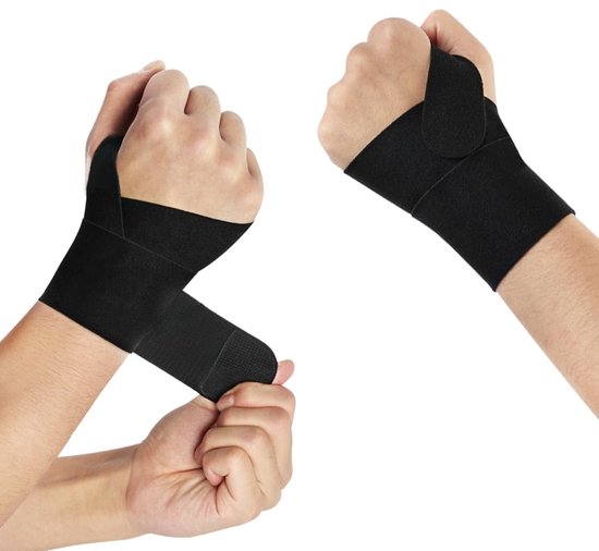 2 stuks polssteun, verstelbare elastische polsband voor mannen en vrouwen, ademend, comfortabele handbrace voor kantoor, sportschool, tennis, fitness
