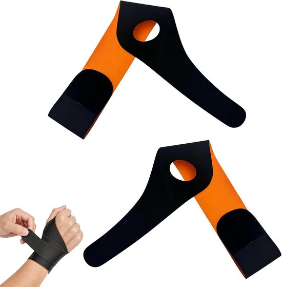 2 Stuks Ultradunne Polsbandages Links & Rechts - Verstelbare Polssteun voor Fitness, Tennis & Werk - Ademend Elastisch Polsbeschermers Set voor Dames en Heren, Zwart