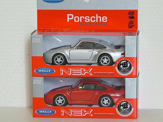 2 x Porsche 959 - Welly 1:43 van Welly