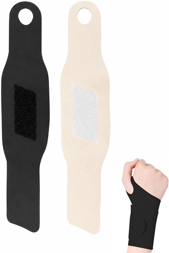 2 x sport-polsbandages (zwart/beige), polssteun voor carpaal tunnel en peesontsteking, verstelbare elastische compressie voor pijnverlichting bij sport, fitness en dagelijks gebruik