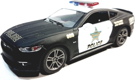 2015 Ford Mustang GT (Politie) – Kinsmart 1:36 - Modelauto - Schaalmodel - Model auto  - Miniatuurauto - Miniatuur autos van Kinsmart