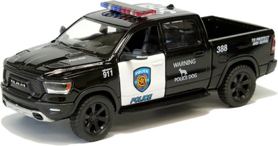 2019 RAM 1500 Police Edition (Zwart) (12 cm) 1/36 Kinsmart - Modelauto - Schaalmodel - Model auto van Kinsmart