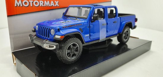 2021 Jeep Gladiator Rubicon (Blauw) (22 cm) 1/27 Motor Max - Modelauto - Schaalmodel - Model auto - Miniatuurautos - Miniatuur auto van Motor Max