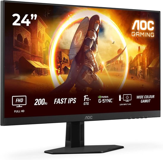 24 Inch Full HD Gaming Monitor 200 Hz 1 ms IPS S-Sync HDR10 van Merkloos