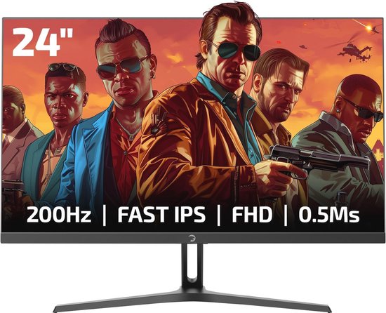 24 inch Gamingmonitor, 180 Hz, 0,5 ms, Full HD 1080p, Flat Fast IPS HDR, Frameloos Computerscherm met FreeSync en G-Sync, HDMI 2.1 van Merkloos