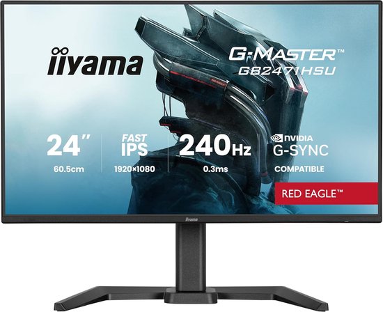 24 inch monitor - Gaming scherm - Snelle games - 240Hz verversingssnelheid - 1920 x 1080 - Zwart van Merkloos