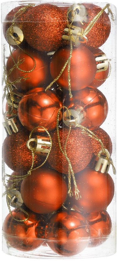 24 Pieces Christmas Baubles Ornament Set Shatterproof Christmas Tree Decoration Hanging Balls for Christmas Tree Festive Decoration (Orange)