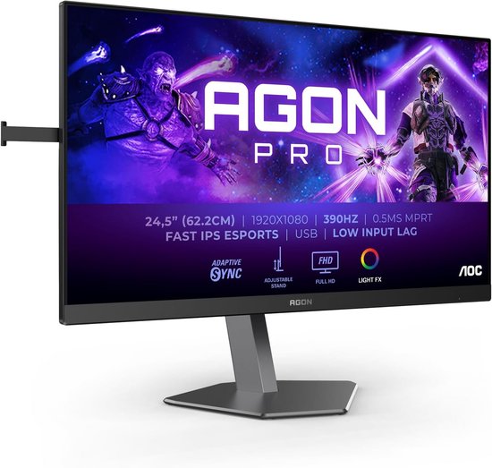 24,5 inch FHD Gaming Monitor - 390 Hz, 0,5 ms, FreeSync Premium, Compatibel met G-Sync, HDR400 van Merkloos